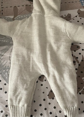 Bej Örgü Bebek Tulumu Kapüşonlu - Görsel 4