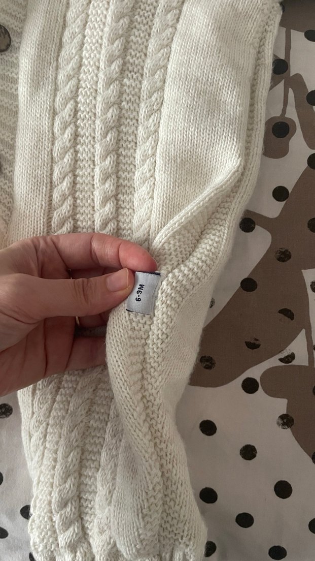 Bej Örgü Bebek Tulumu Kapüşonlu - Görsel 2