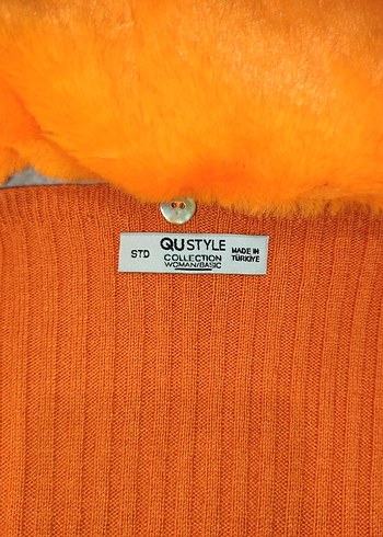 Zara Turuncu Kürklü Kadın Triko Hırka