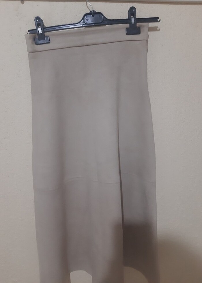 Etek, Süet krem etek - Görsel 3