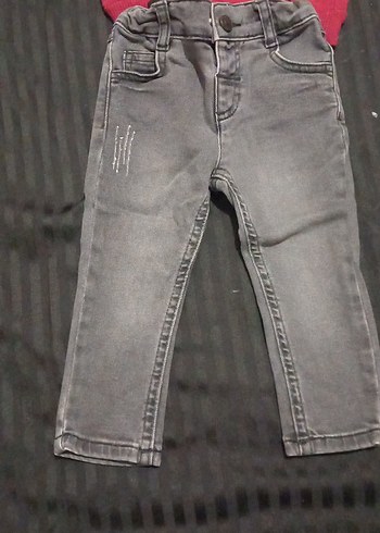 Gri Denim Bebek Erkek Takım Uzun Kollu - Görsel 2