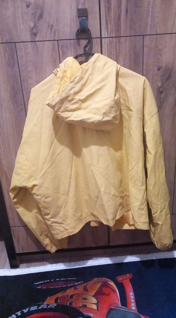 Sarı Kadın Süet Kapüşonlu Ceket yagmurluk - Görsel 2