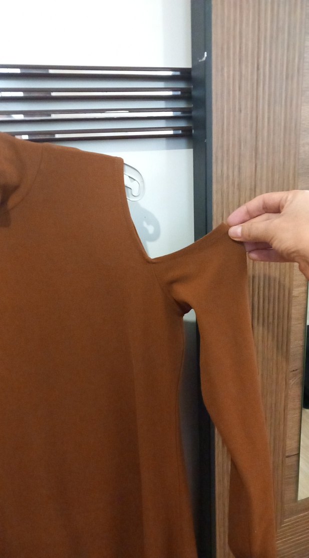 Kadın Kahverengi Midi Süet Triko Elbise - Görsel 2