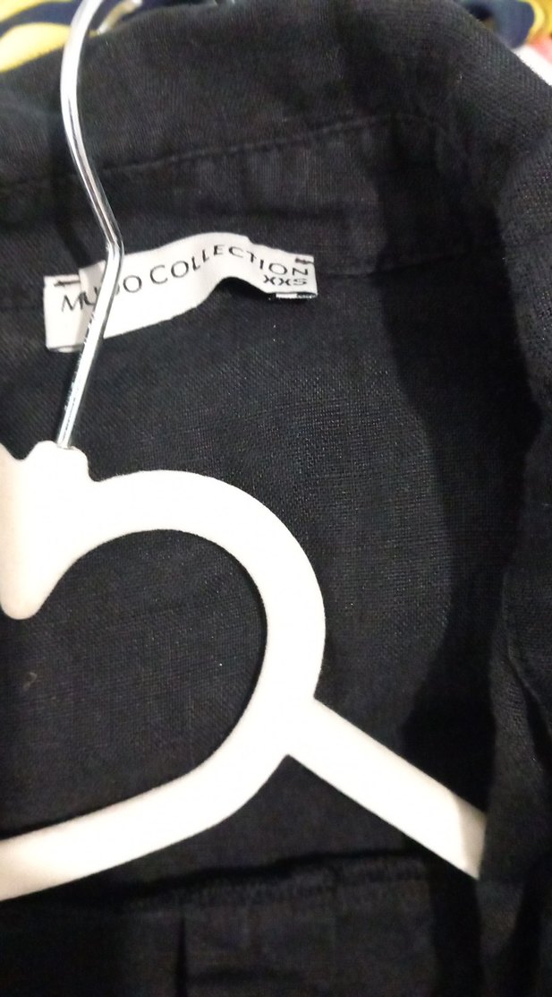 siyah keten gomlek - Görsel 3