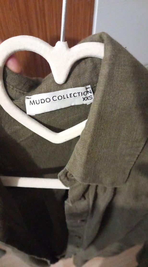 Düğmeli Kadın Keten Gömlek - Görsel 3