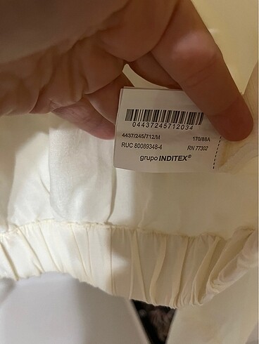 m Beden beyaz Renk Zara crop ekru renk gömlek