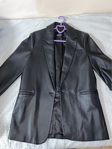stradivarius deri blazer ceket