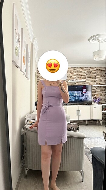 Lila kısa elbise