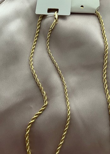 Altın Renk Burgu Model Uzun Kadın Çelik Kolye - Görsel 5