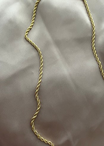 Altın Renk Burgu Model Uzun Kadın Çelik Kolye - Görsel 3