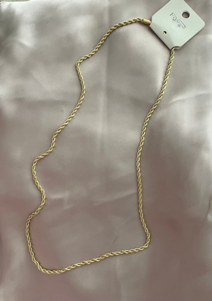 Altın Renk Burgu Model Uzun Kadın Çelik Kolye - Görsel 2