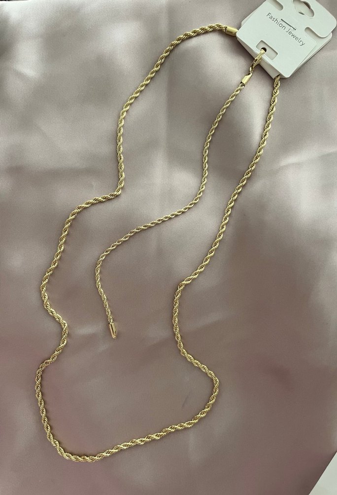 Altın Renk Burgu Model Uzun Kadın Çelik Kolye - Görsel 4