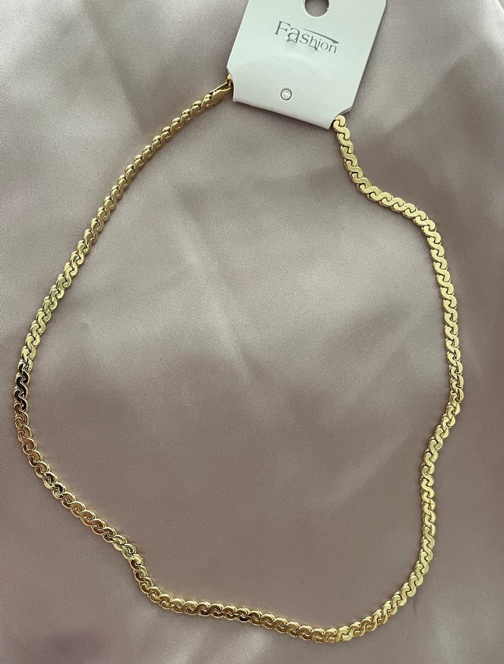 Altın Renkli Sarmaşık Desen Kadın Çelik Kolye - Görsel 2