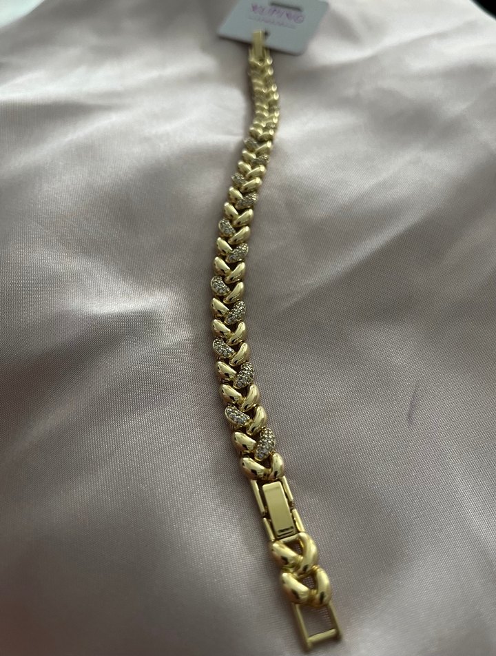 Altın Renk Zincir Detaylı Bileklik - Görsel 3