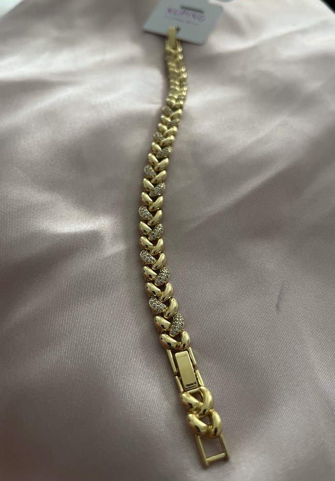 Altın Renk Zincir Detaylı Bileklik - Görsel 2