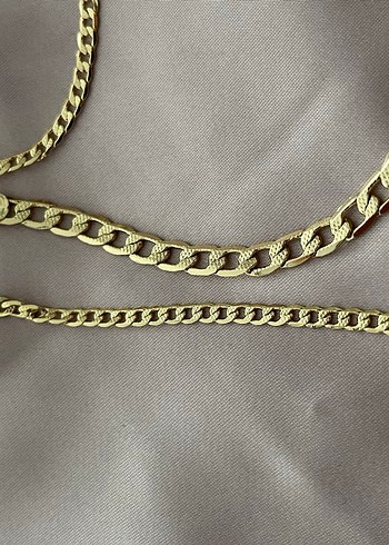 Uzun Altın Renkli Kadın Çelik  Kolye - Görsel 5