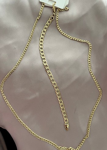 Uzun Altın Renkli Kadın Çelik  Kolye - Görsel 3