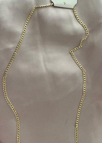 Uzun Altın Renkli Kadın Çelik  Kolye - Görsel 2