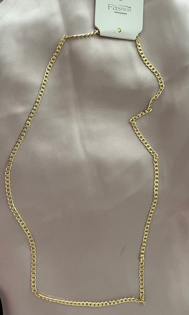 Uzun Altın Renkli Kadın Çelik  Kolye - Görsel 2