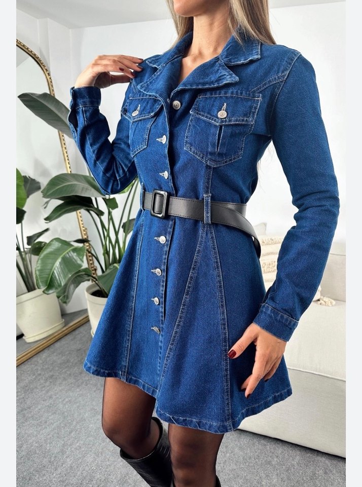 Mini kot elbise - Görsel 2