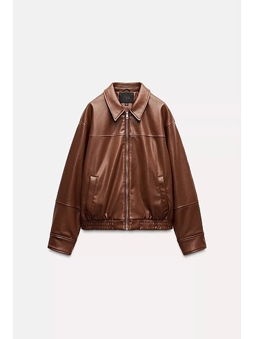 Zara Suni Deri Bomber Ceket