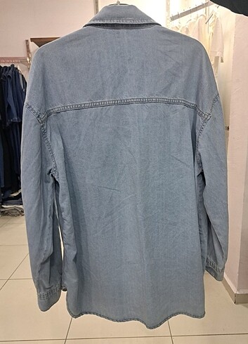 Diğer Uzun Kollu Açık Mavi Basic Denim Kot Gömlek Jean