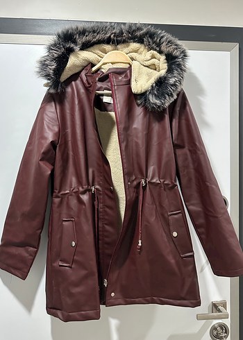 Kürklü Deri Mont - Görsel 7
