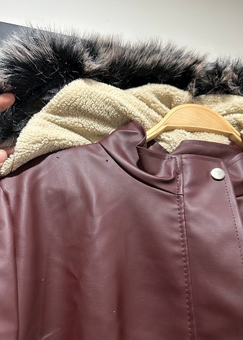 Kürklü Deri Mont - Görsel 5