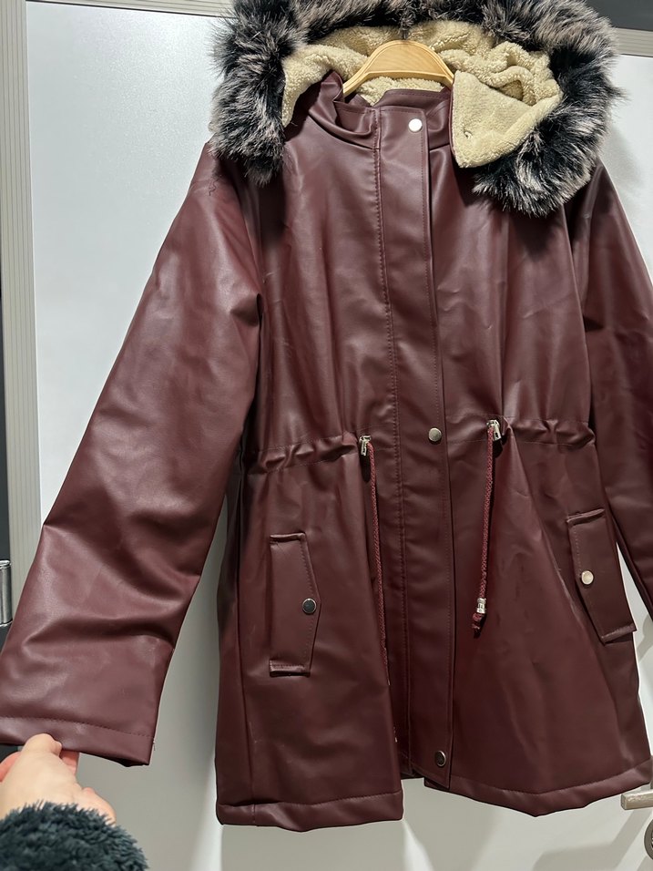 Kürklü Deri Mont - Görsel 3