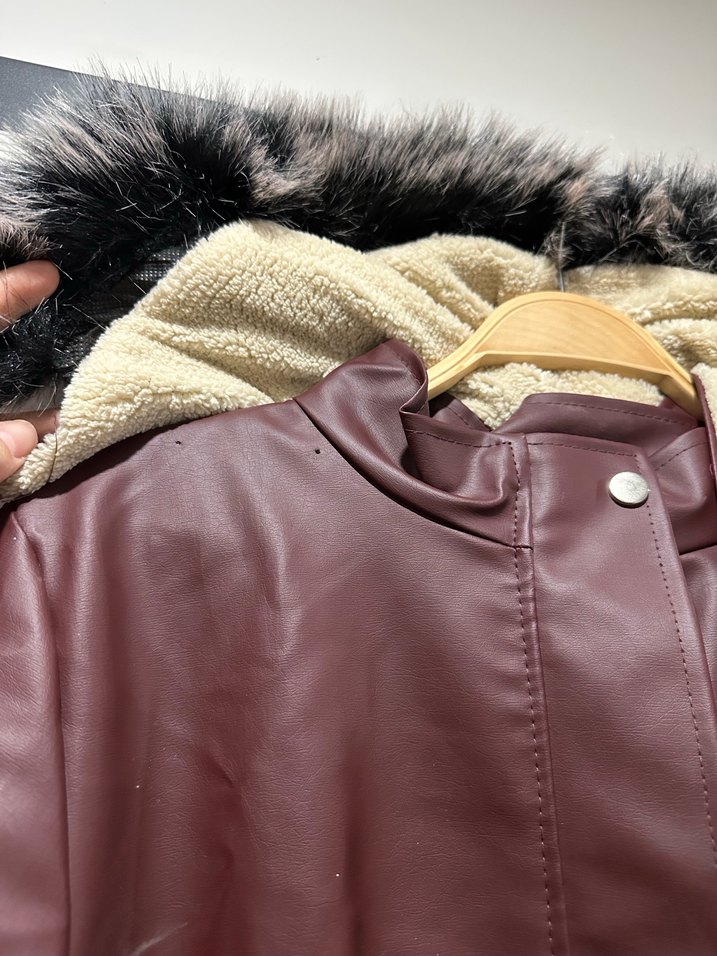Kürklü Deri Mont - Görsel 5