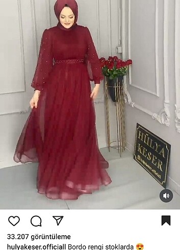 Bordo renk abiye 