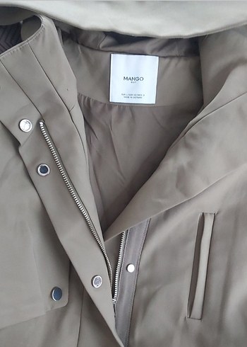 Düğmeli haki yeşil Midi Kadın Ceket - Görsel 5