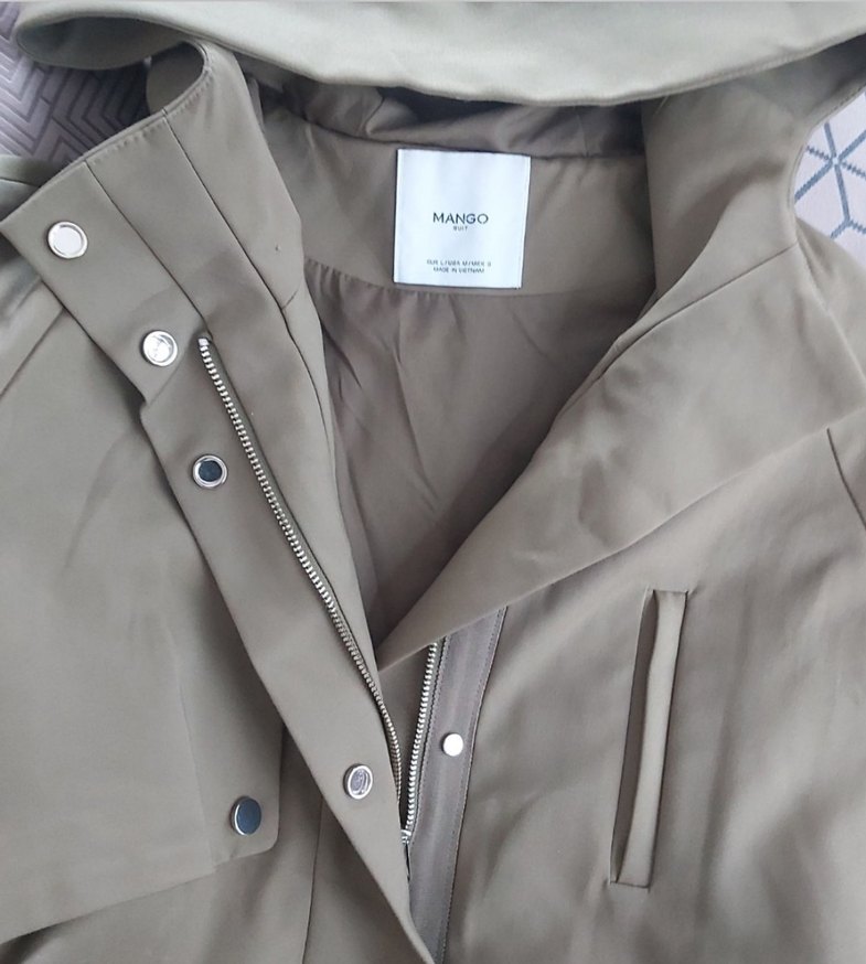 Düğmeli haki yeşil Midi Kadın Ceket - Görsel 5