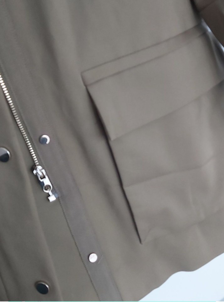 Düğmeli haki yeşil Midi Kadın Ceket - Görsel 2