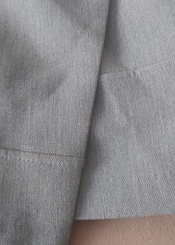 Düğmeli Gri Kadın Keten Etek Paulmark Marka - Görsel 6
