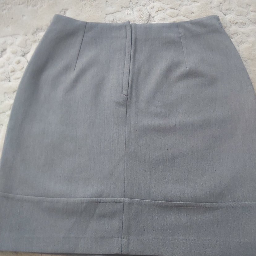 Düğmeli Gri Kadın Keten Etek Paulmark Marka - Görsel 4