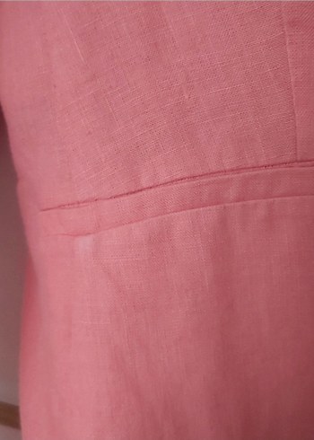 Pembe Düğmeli Kadın Ofis Blazeri - Görsel 4