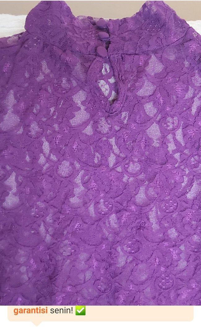 Mor Dantel  Kolsuz elbise - Görsel 2