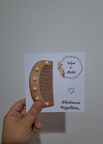 Ahşap Tarak Hediyelik Kına Nişan Düğün Nikah