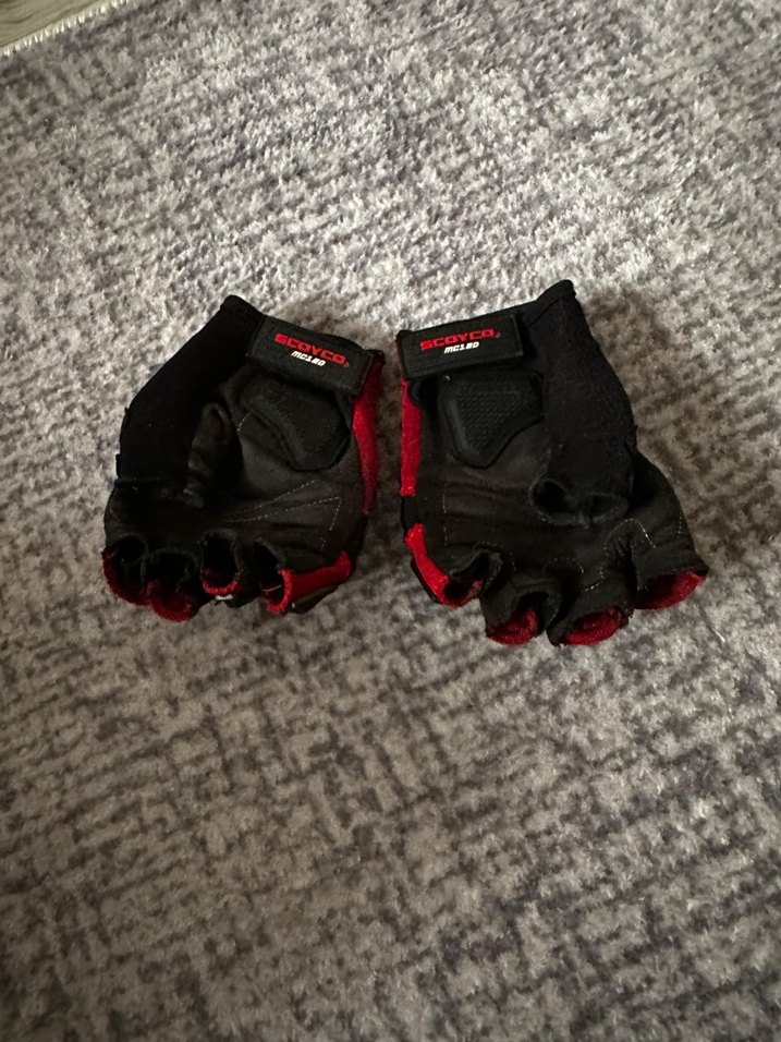 Kırmızı Desenli Biker Erkek Motor Eldiveni - Görsel 2