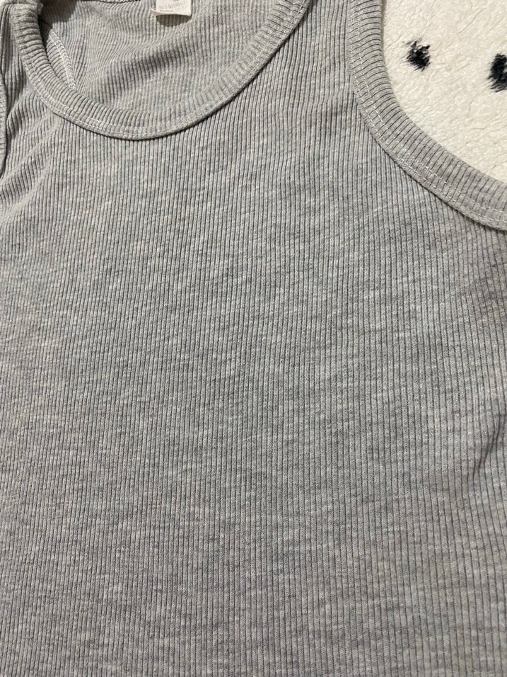 Kız Çocuk Gri Pamuklu Kolsuz Basic Atlet - Görsel 2