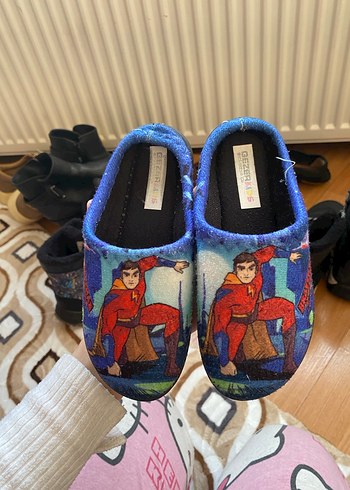 Renkli Baskılı Erkek Çocuk Sıcak Terlik - Görsel 3