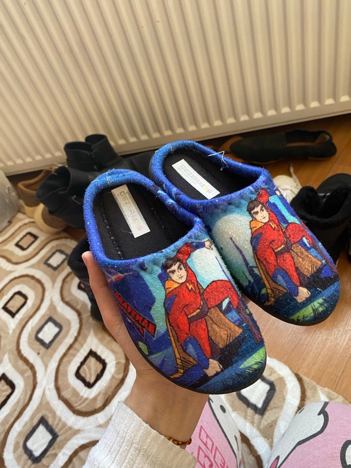 Renkli Baskılı Erkek Çocuk Sıcak Terlik - Görsel 2