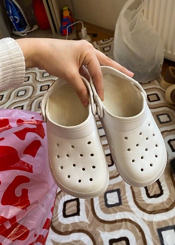 Beyaz çocuk Platform Terlik Velcro Bantlı - Görsel 5