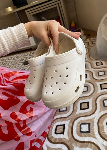 Beyaz çocuk Platform Terlik Velcro Bantlı - Görsel 4