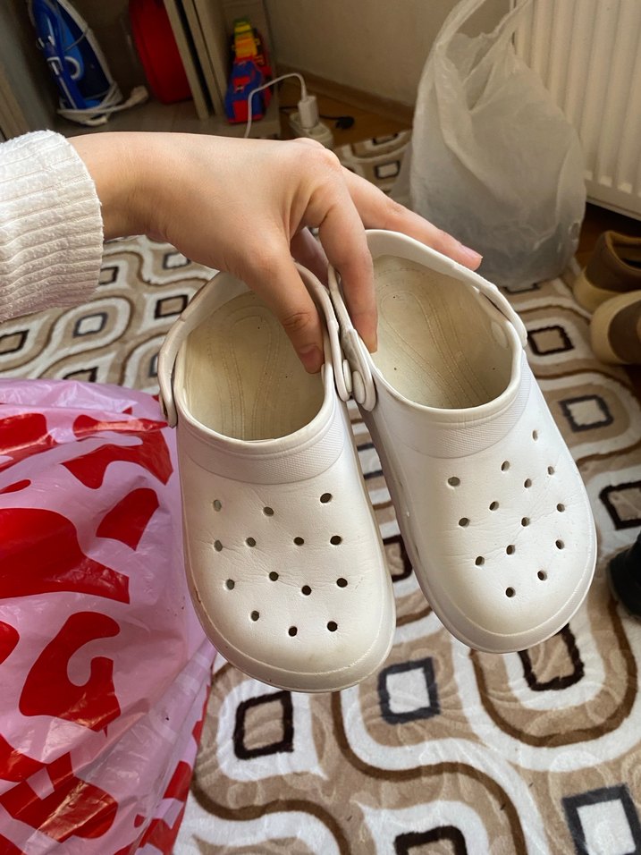 Beyaz çocuk Platform Terlik Velcro Bantlı - Görsel 5