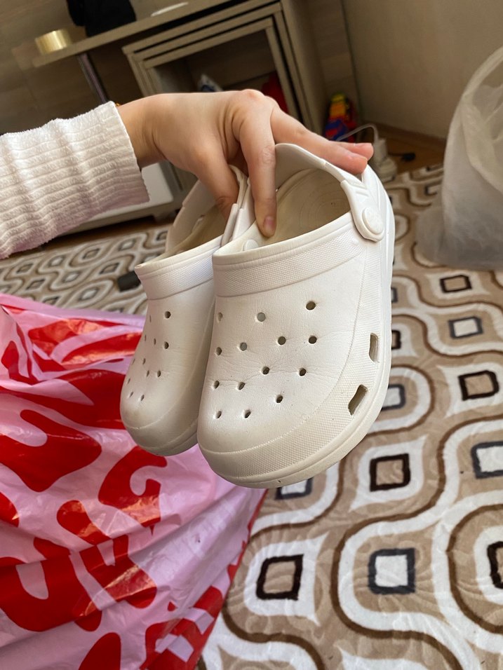 Beyaz çocuk Platform Terlik Velcro Bantlı - Görsel 4