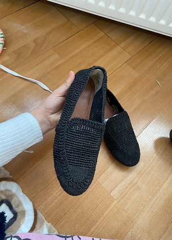 Siyah Örgü Topuklu Kadın Espadril - Görsel 2