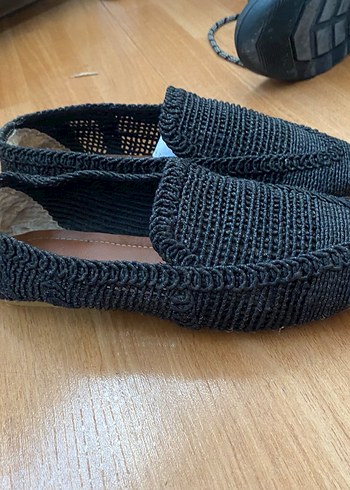 Siyah Örgü Topuklu Kadın Espadril - Görsel 4