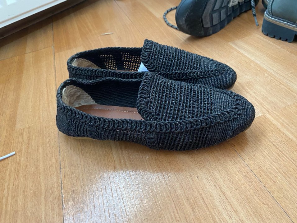 Siyah Örgü Topuklu Kadın Espadril - Görsel 4